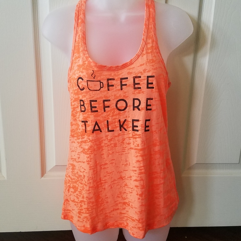 Neon Orange Coffee Tank Top